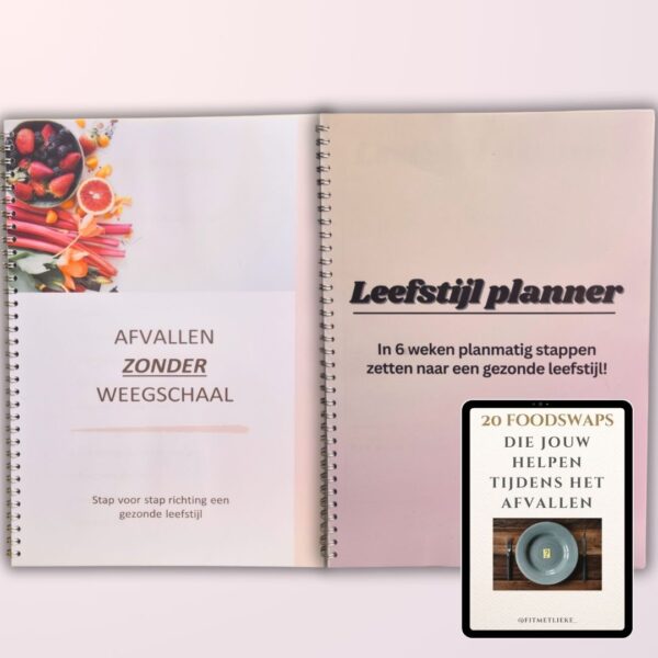 Afvallen zonder weegschaal gids en leefstijl planner + gratis e-book